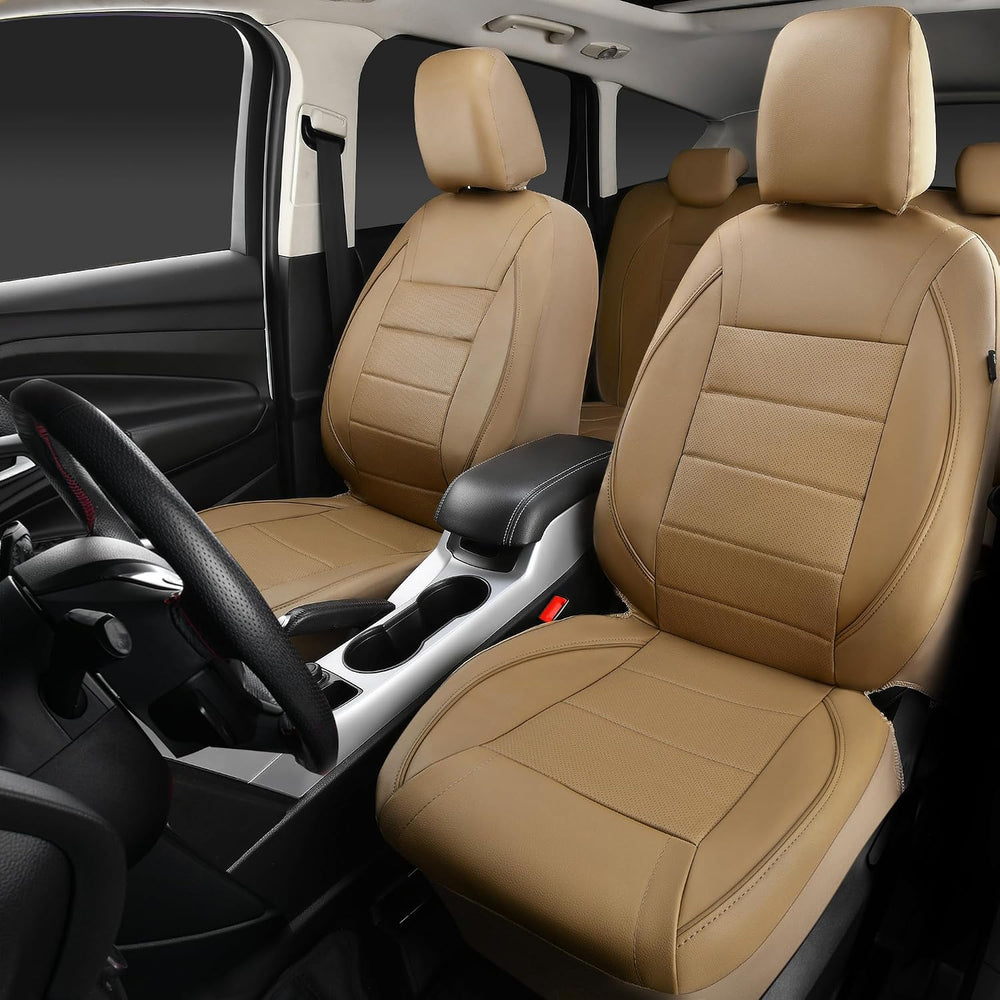 CAR PASS Piping Leather Seat Cover,Universal FIT with Composite Sponge Inside...