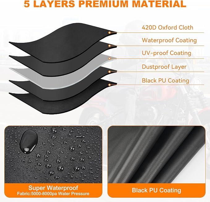 420D Waterproof Motorcycle Cover