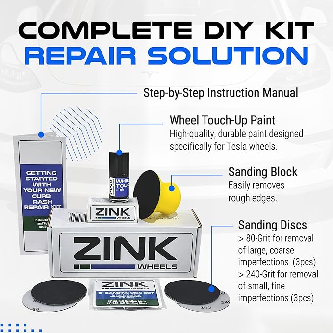 Premium Tesla Wheel Curb Rash Repair Kit
