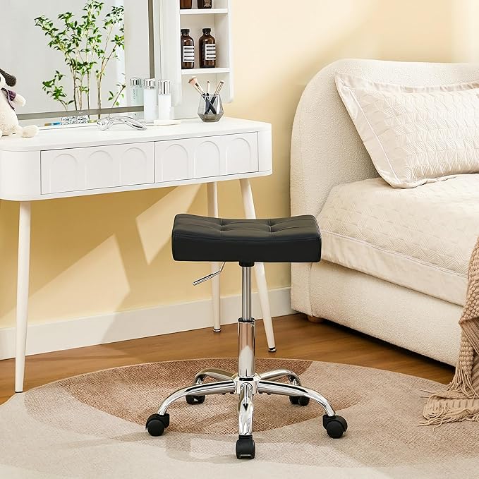 Ergonomic Rolling Shop Stool Salon Stool