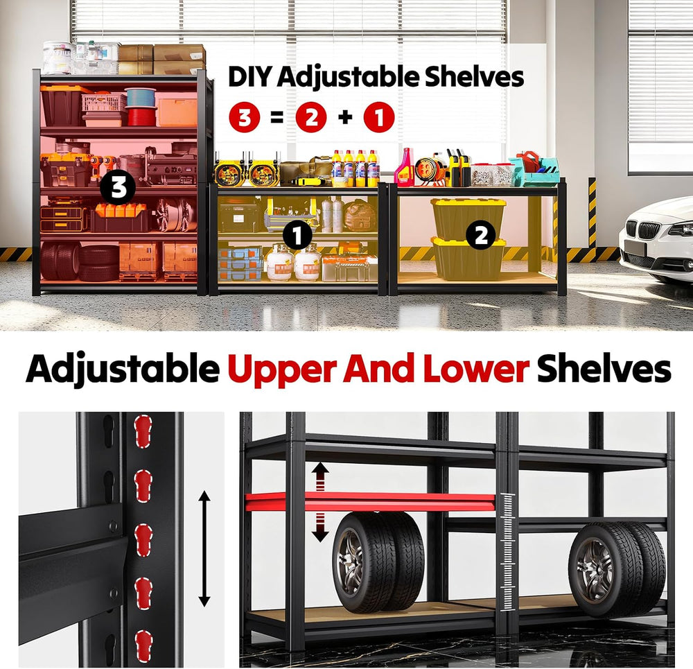 Storage shelves, Adjustable Garage Shelving,5-Tier Shelving Unit