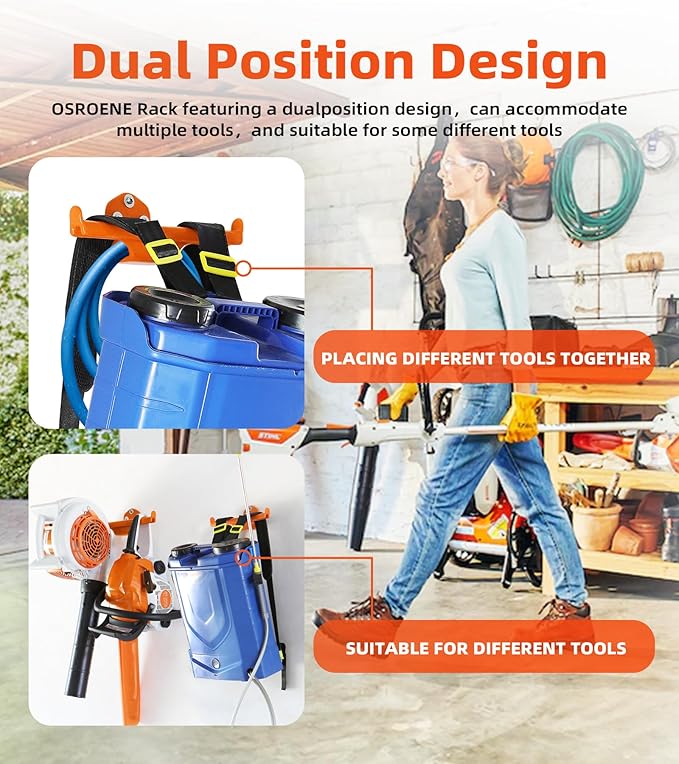 Backpack Leaf Blower Hanger, 2 Pack Backpack Sprayer Wall Mount, Heary Duty