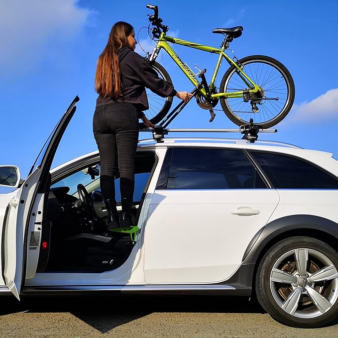 TOOENJOY Universal Fit Car Door Step, Foldable Roof Rack Door Step Up on Door