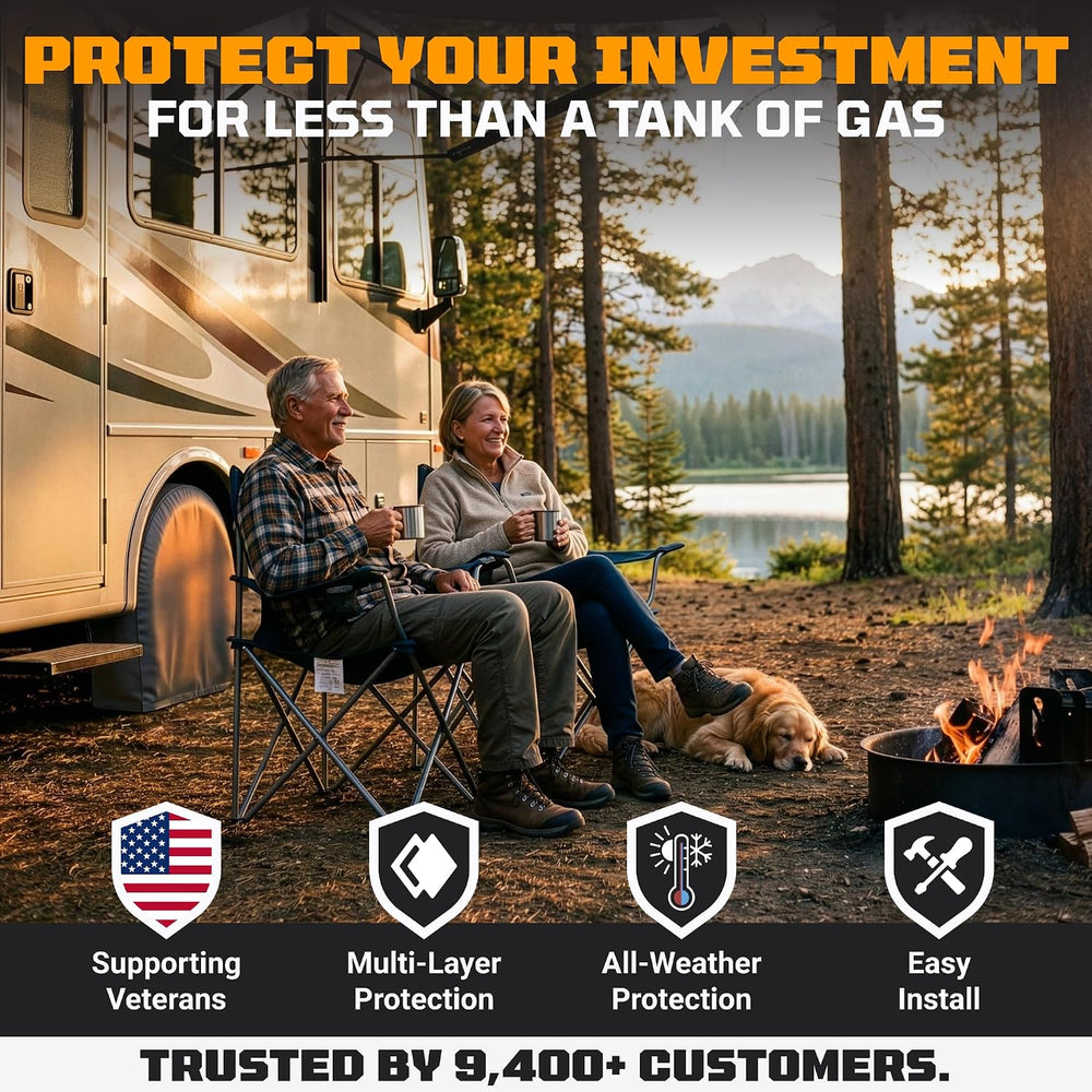 TIRESHIELD PRO Tire Covers Set of 4 - Heavy Duty All-Weather UV-Resistant Whe...