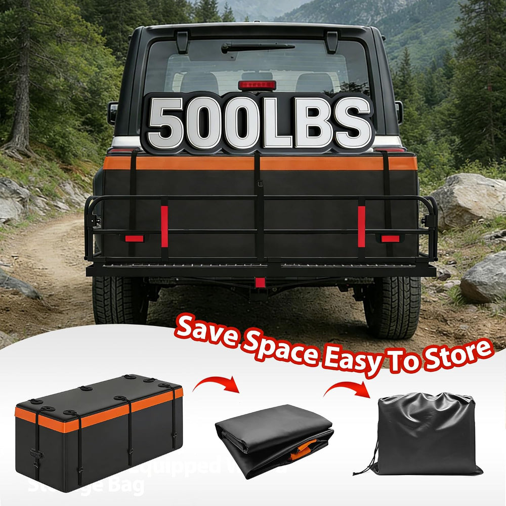 500 LBS Folding Hitch Cargo Carrier Basket 60" X 24" X 14.4"+ ...