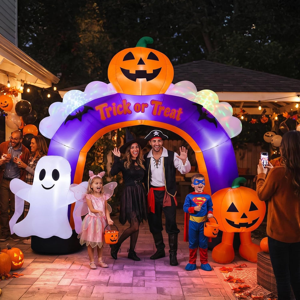 10.5FT Halloween Inflatables Pumpkin Archway for Outdoor Decorations