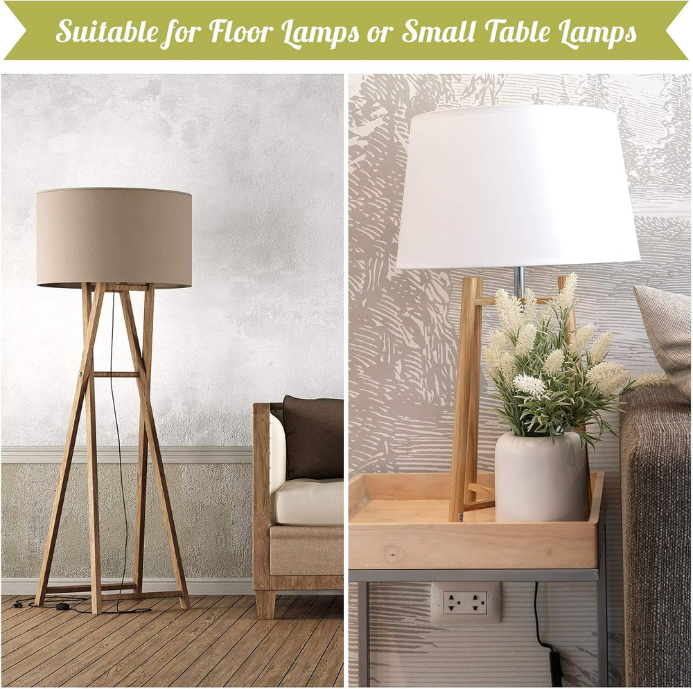 Mudder 2 Sets Lamp Kits with 8 Inch Harp and 3 Way Socket, Silver