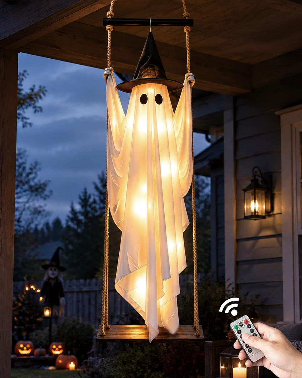 5.2FT Large Halloween Hanging Swing Ghost Decorations Outdoor Pre-Assembled