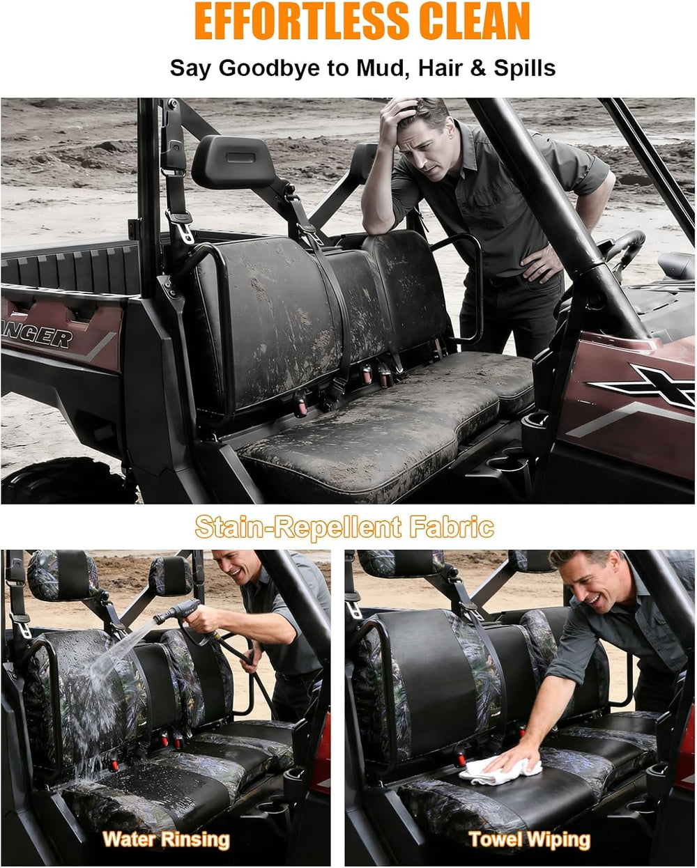 MDPROMCP Ranger XP 1000 Seat Covers, Split Back UTV Seat Covers Compatible wi...