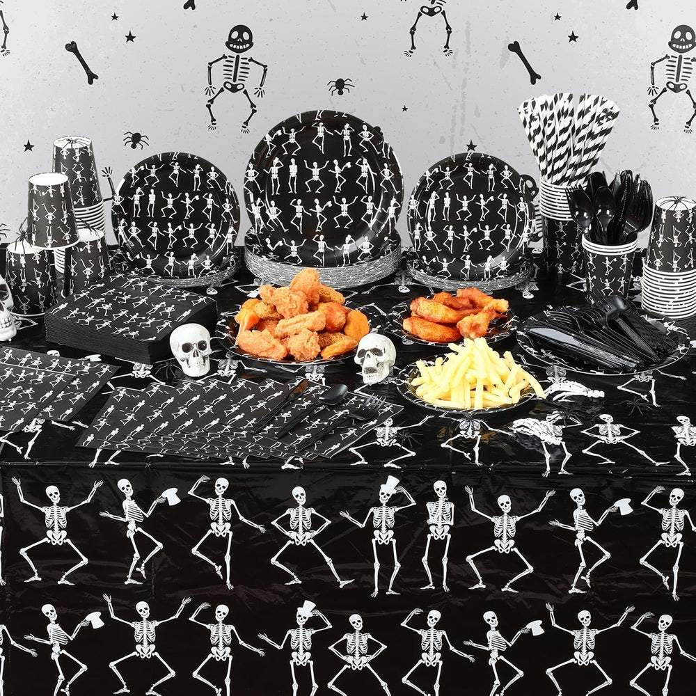 Funnymoom 452 Pcs Halloween Skeleton Party Decoration Supplies, Serves 50