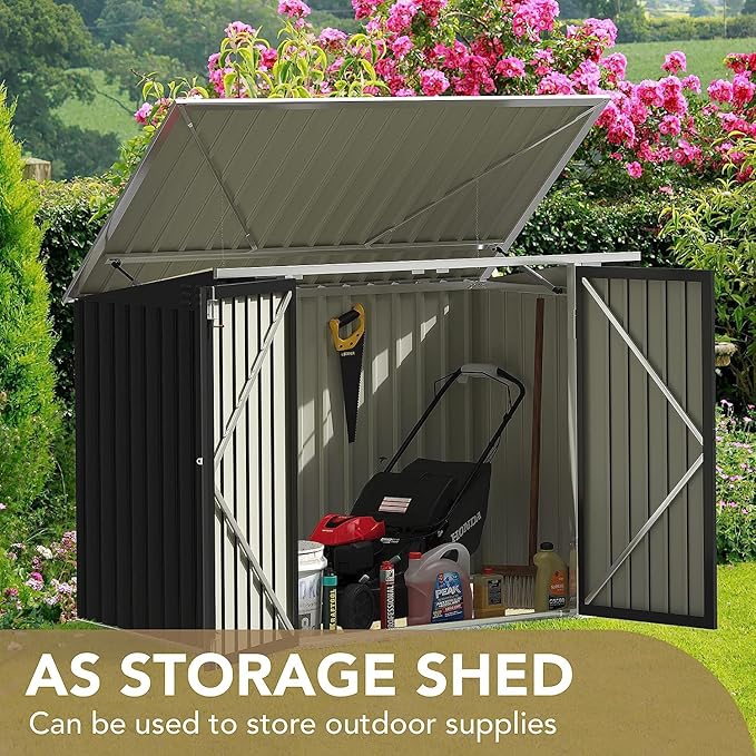 Devoko Outdoor Storage Shed 5.8 x 3.3 FT Metal Trash Shed Waterproof Outside