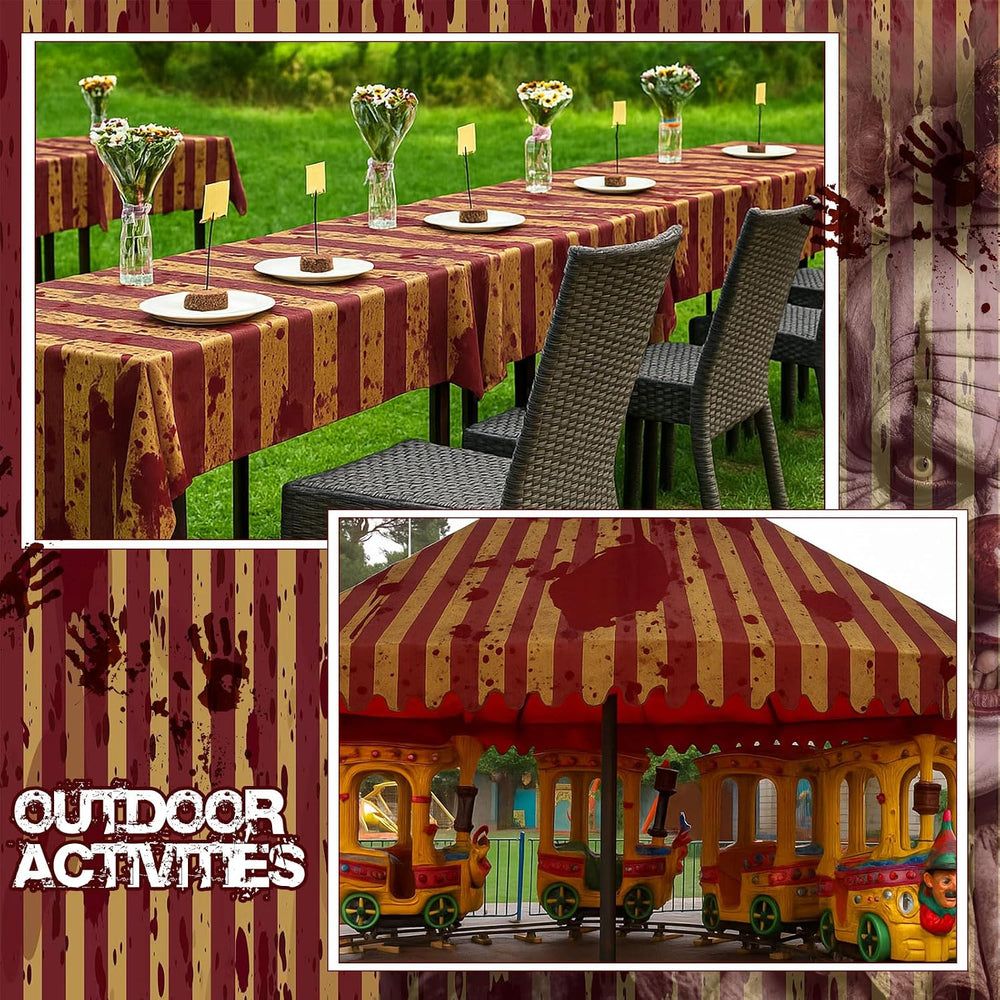 Oudain 2 Roll Halloween Creepy Carnival Decorations Backdrop