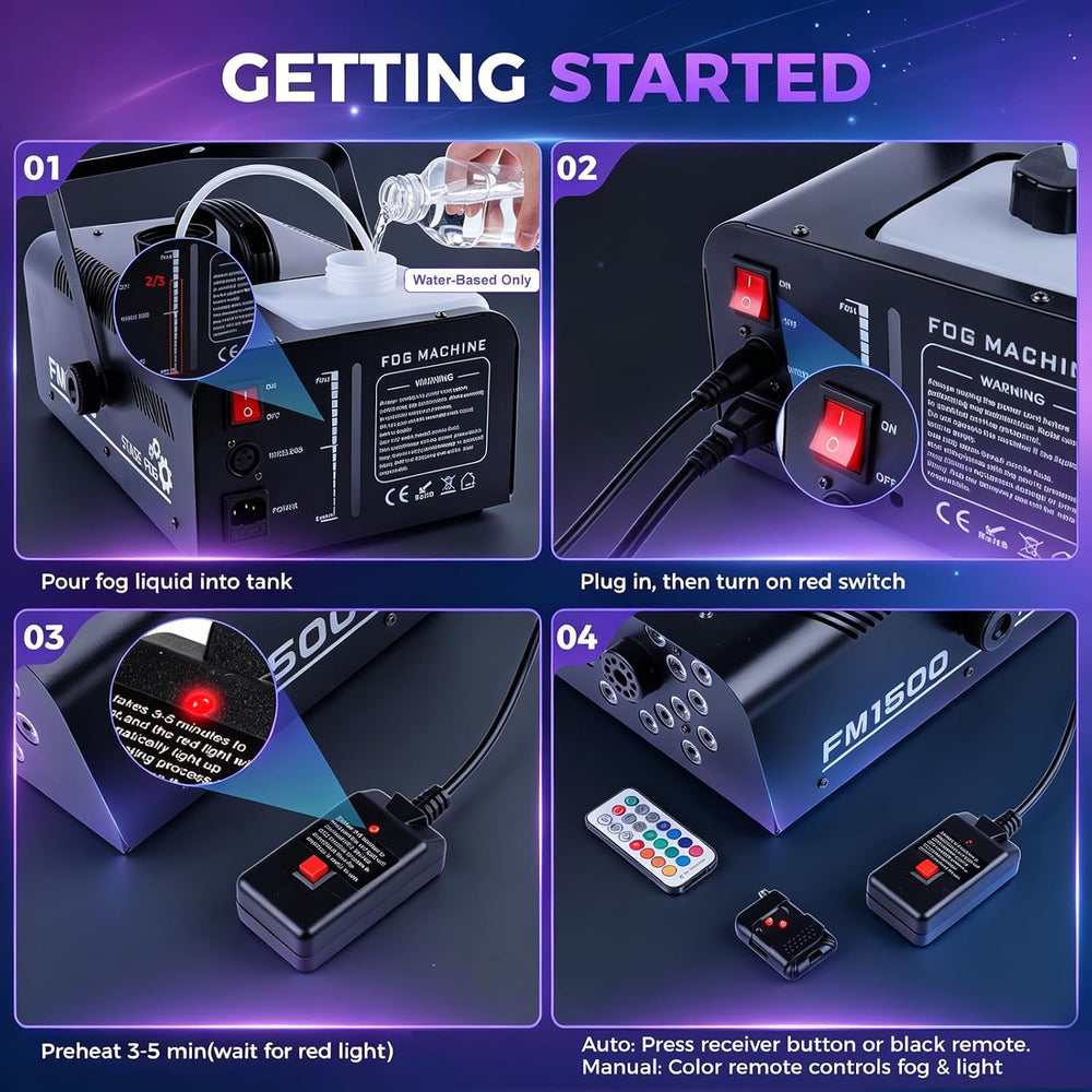 1500W Fog Machine Outdoor Indoor, Halloween Smoke Machine Fog 20000 CFM