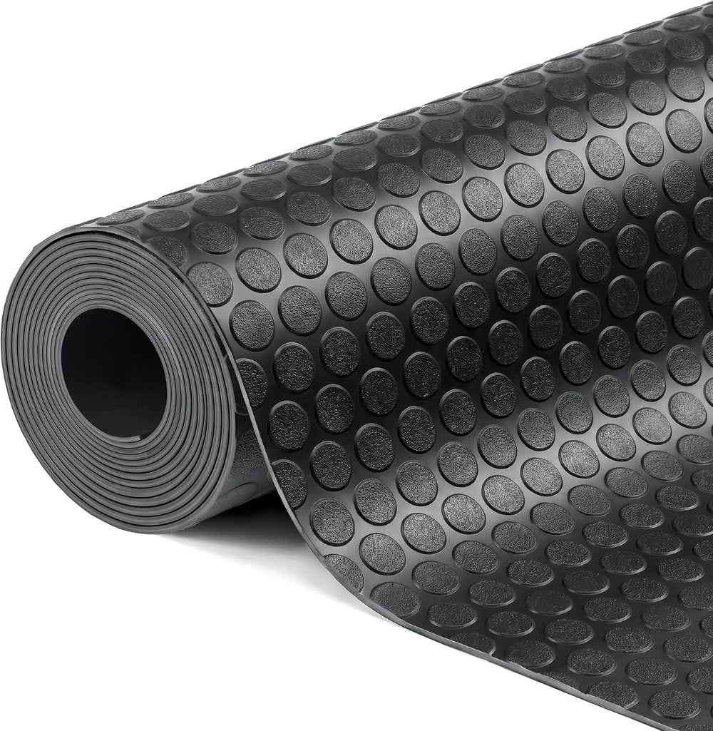 SEAL 5 x 8 FT Premium Garage Floor Mat, Solid 2.8mm Thick Lay-Flat Black Comm...