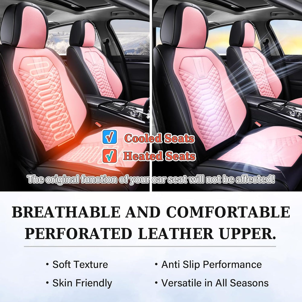 Coverado Seat Covers Full Set, Waterproof Nappa Leather Seat Covers for Cars,...