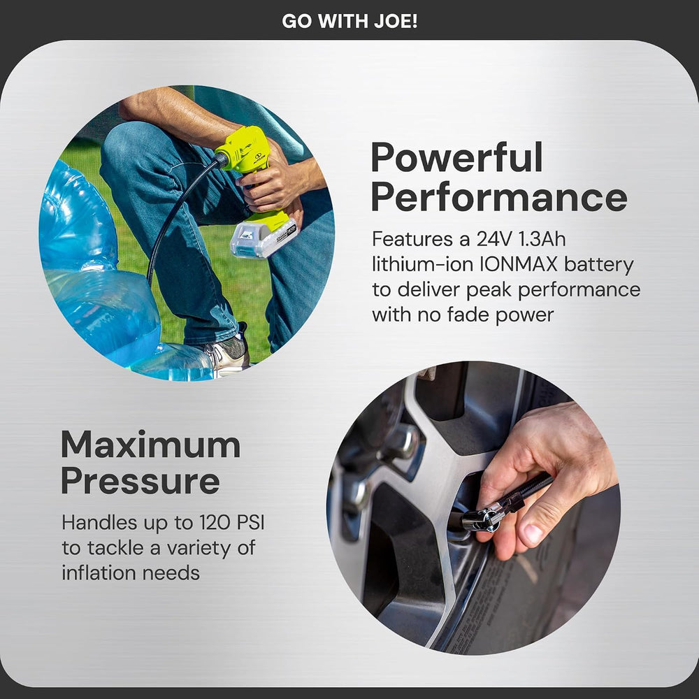 Auto Joe 24V-AJC-MAX 24V IONMAX Cordless Rapid Air Inflator, Portable Air Com...