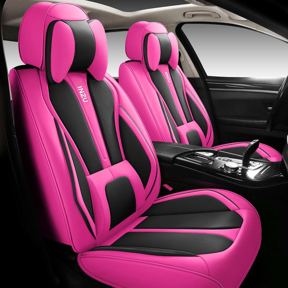 INZU Cute Rabbit Comfortable Leather Auto Car Seat Covers Front & Rear Se...