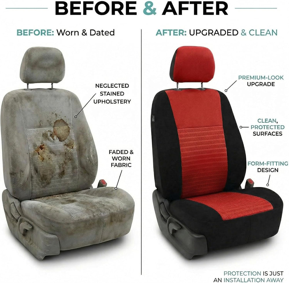 FH Group Universal Car Seat Covers Front Set for SUV Truck Sedan Vans | 3D Te...