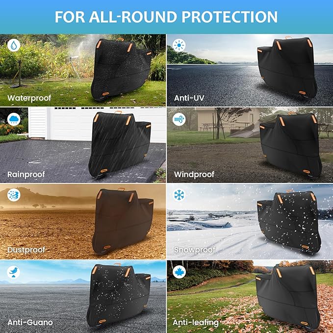 Motorbike Cover for Outside Storage, Waterproof Motorcycle Scooter Moped Cover