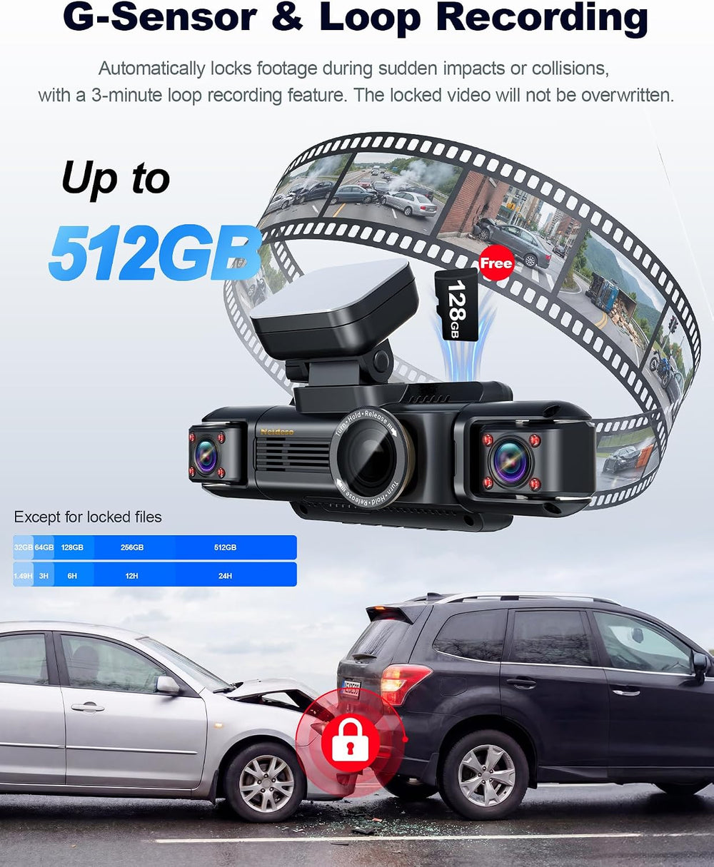 4K STARVIS 2 Dash Cam Front Rear with 5.8G WiFi 128GB Card, N300Pro