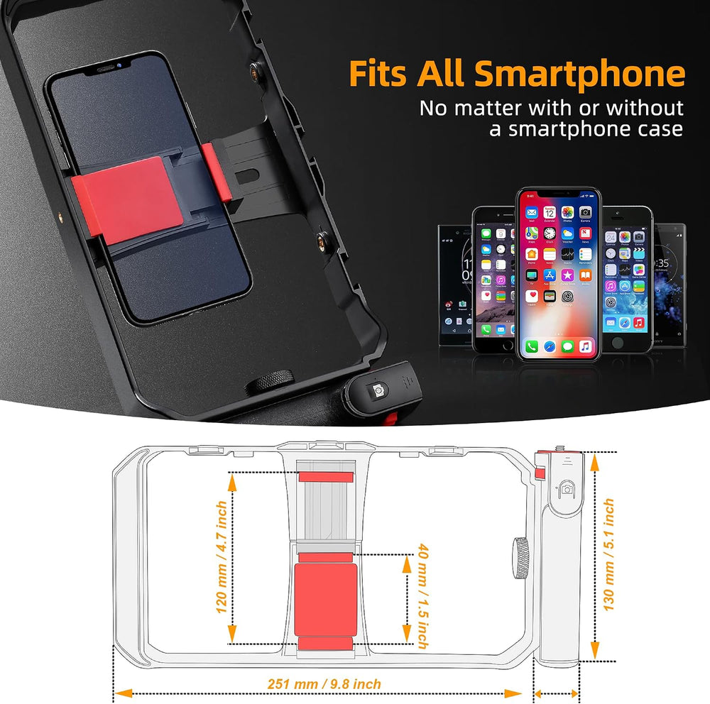 Zeadio Smartphone Camera Stabilizer, All-in-One Video Rig Kit with Phone Cage...