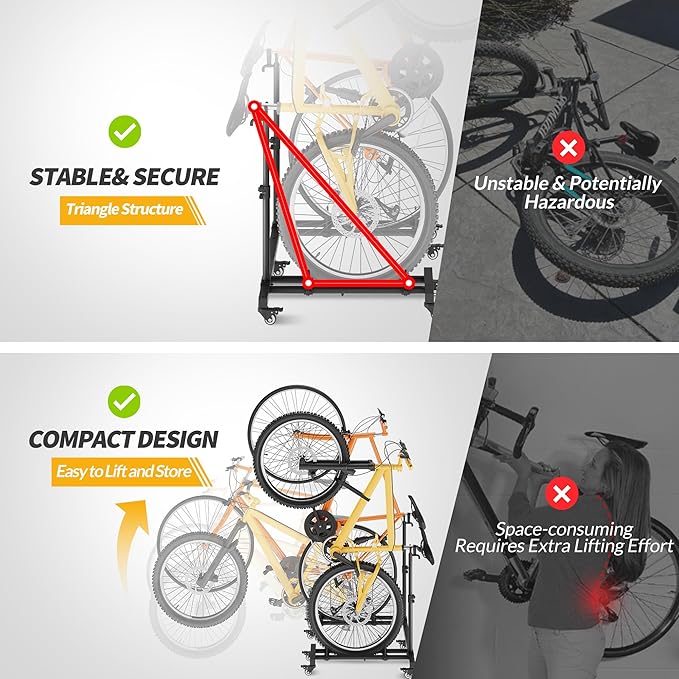 Vertical Bike Stands,Standing Bike Rack (2 Pack)