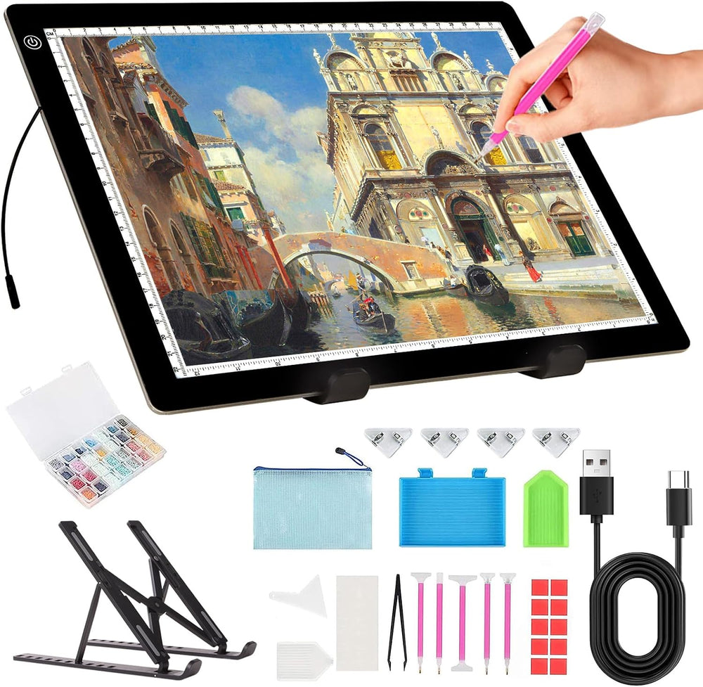 A4 Light Board for Diamond Painting - Tracing Light Box with Stand, Stepless ...