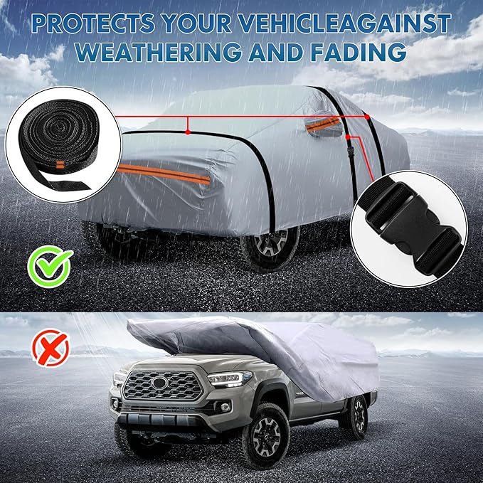 KEYOOG Fit for 198"-208" Length SUVs, 6-Layer Full Car Cover is All...