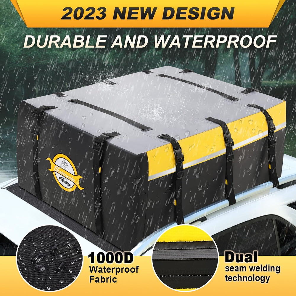 Sailnovo Car Rooftop Cargo Carrier Bag 20 Cubic, PVC Vehicle Soft-Shell Car T...