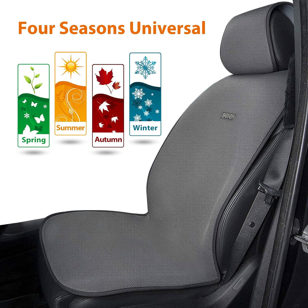 Sweat-Proof Front Car Seat Towel Cover for Gym, Beach, Universal Fit, Black
