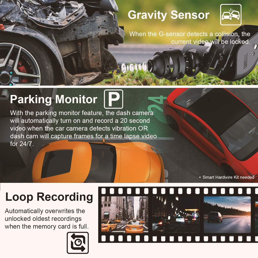 REXING V1 - 4K Ultra HD Car Dash Cam 2.4" LCD Screen, Wi-Fi, 170ยฐ Wide A...