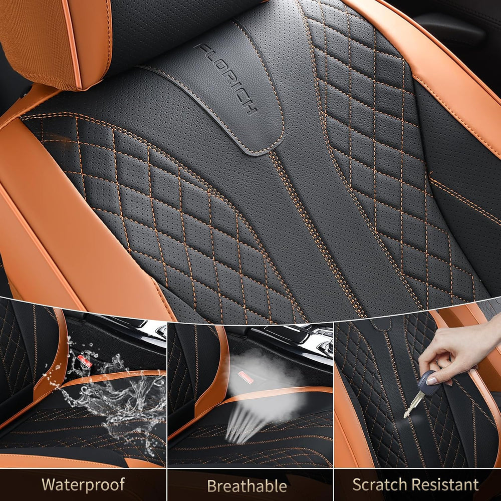 Leather Seat Covers for Cars Front Car Seat Cover Premium Automotive Seat Cov...