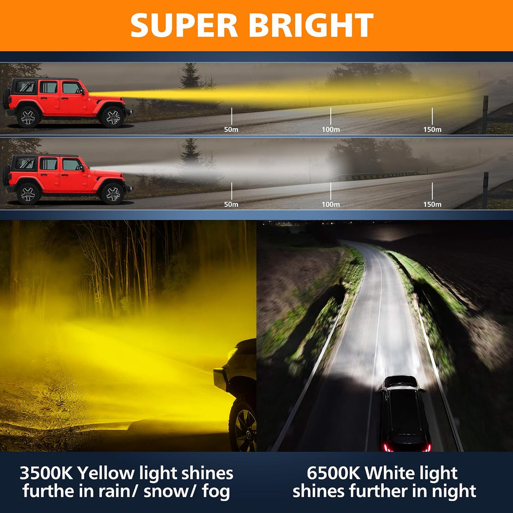 White Amber LED Light Bar 12โ100W Slim Off Road Auxiliary Light