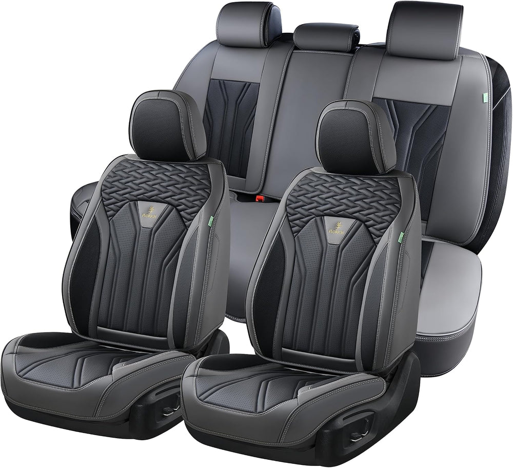 FLORICH Leather Seat Covers, Seat Covers Full Set, Car Seat Protectors 5 Seat...