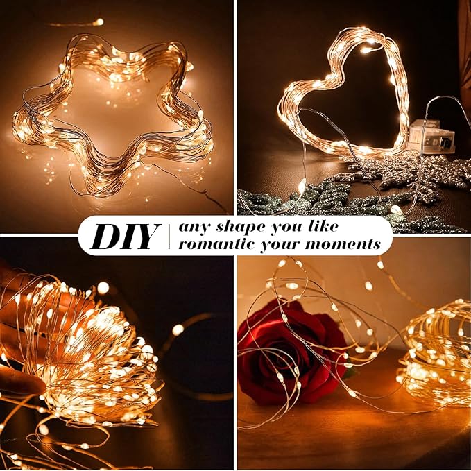 ZGWJ 100 Pack Fairy Lights Battery Operated, 7ft 20 Mini LED Fairy String Lig...