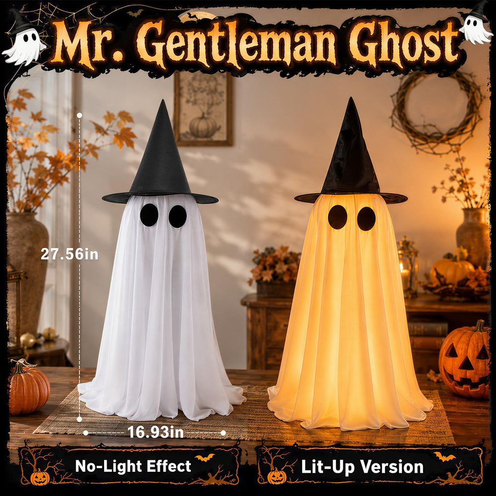 2 Pack Halloween Decorations Indoor & Outsoor, Spooky Light Up Ghost with...
