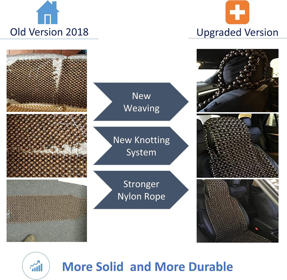 Natural Wood Beaded Seat Cover Massaging Cooling Cushion for Car Truck. Keeps...