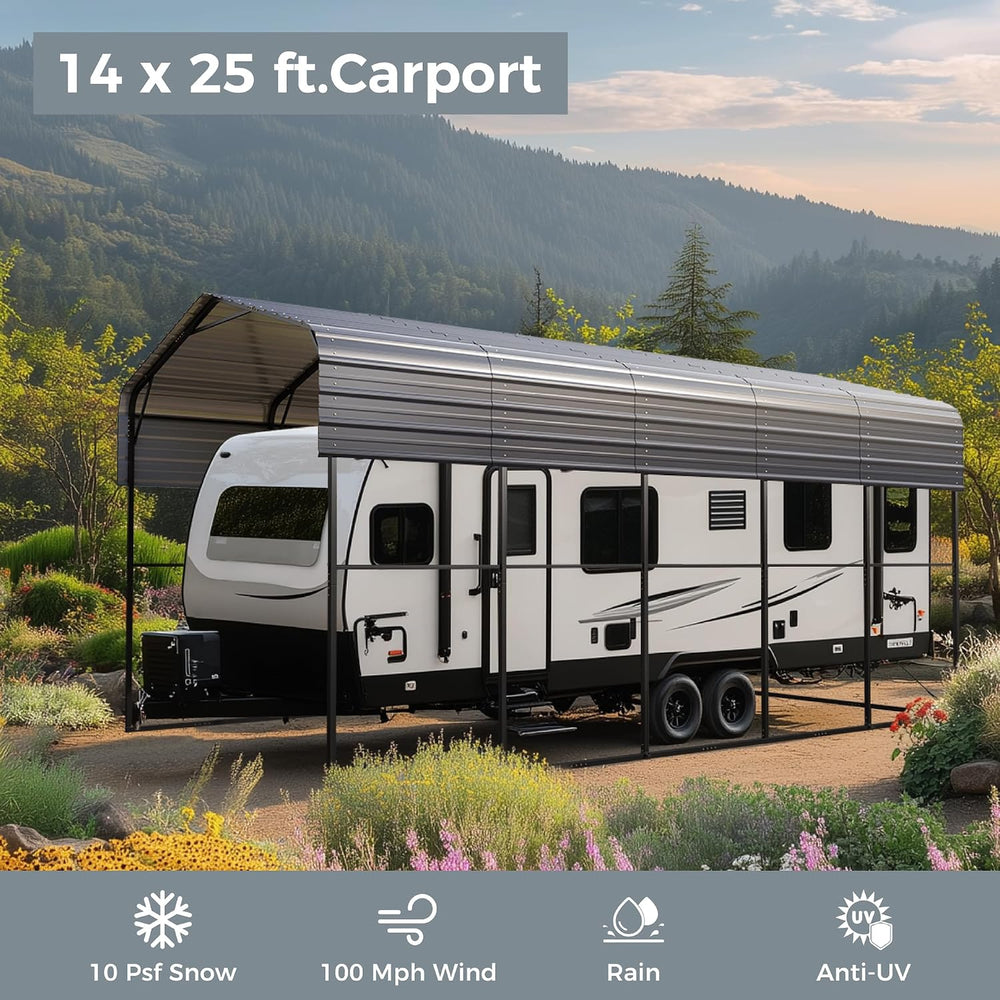 14x25x13 ft Metal RV Carport Heavy Duty Canopy Garage Shelter