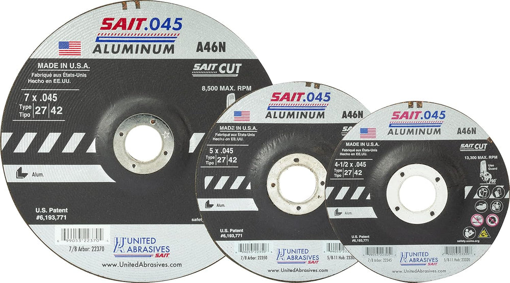 United Abrasives- SAIT 22345 Cutting Wheel Type 27 A46N, 4-1/2-Inch by .045-I...
