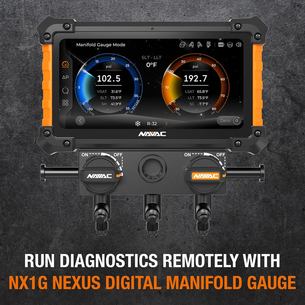 NAVAC NX1G Nexus 2 Digital Manifold - HD Touchscreen, 100 Refrigerants