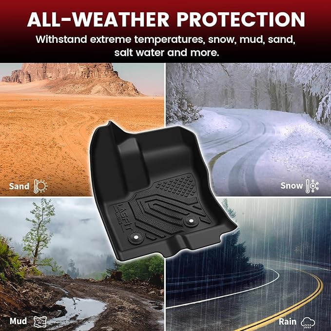 LASFIT Front Floor Mats for Ford Transit Connect 2014-2021 Vinyl Floor