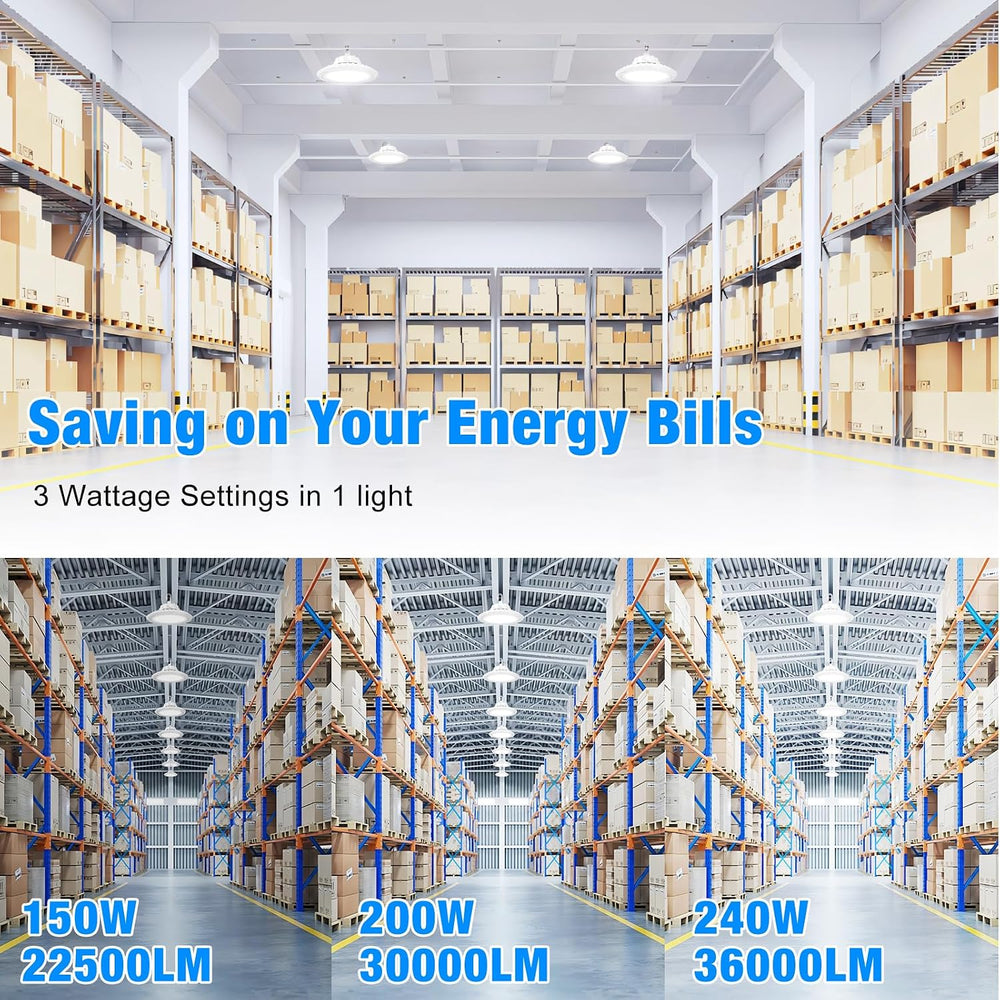 High Bay Led Shop Lights for Warehouse Barn Factory, 5000K Daylight, 240W, 36...