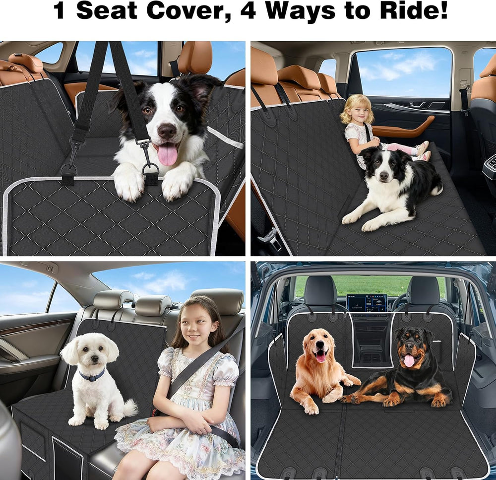 PetJoy Dog Car Seat Cover for Back Seat, Hammock‑Style Rear Bench Cover