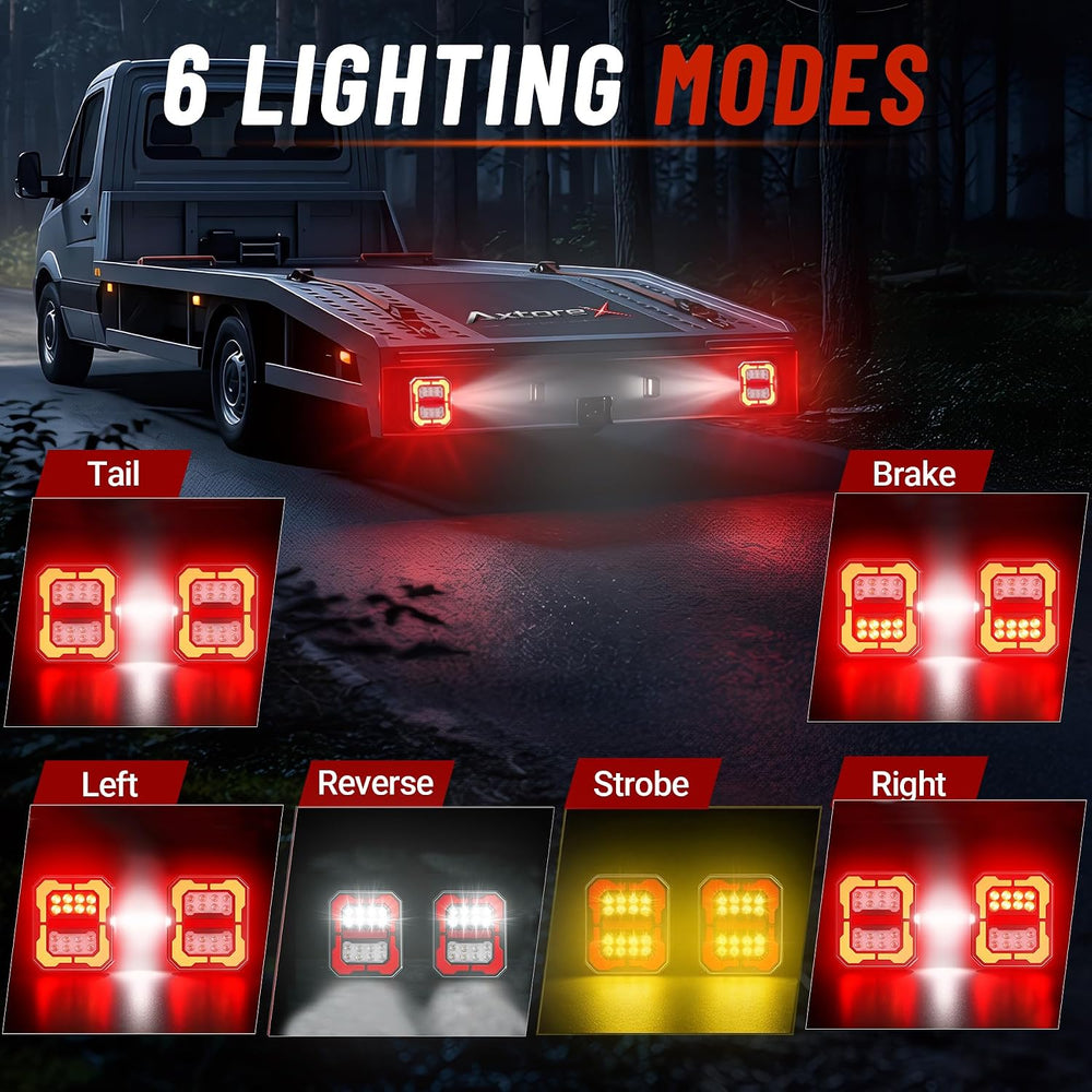 Wireless Trailer Lights, Magnetic Rechargeable LED Tow Light Kit