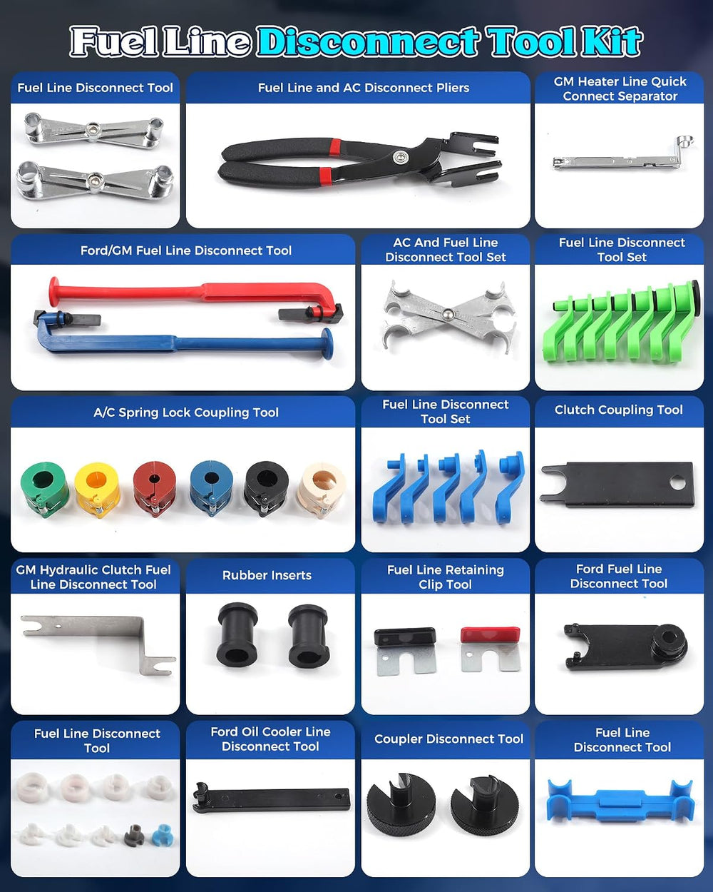 45PCS Fuel Line Disconnect Tool Set Compatible with Ford