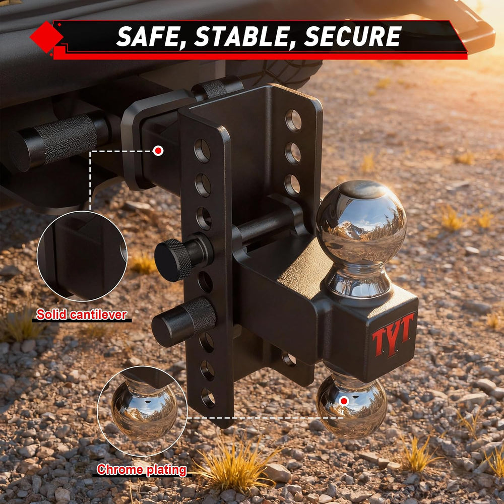 TYT Adjustable Truck Trailer Hitch for 2 inch Receiver, 6" Drop/Rise Tow...