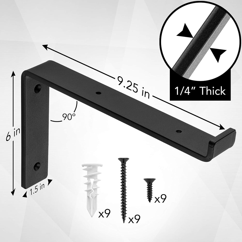 Heavy-Duty Shelf Brackets - Premium Construction Grade 1/4" (6mm) Thick ...