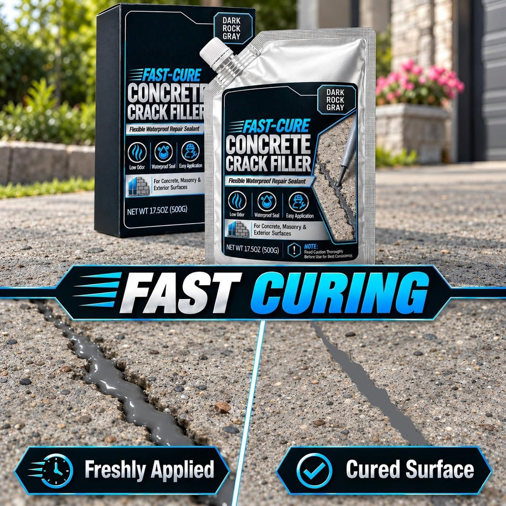 Concrete Crack Filler 2 Pack,Self-Leveling High Elasticity Cement Sealant, Qu...