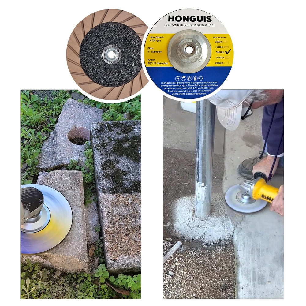 7" Ceramic Bond Diamond Cup Wheel for Concrete, 5/8-11, 100 Grit