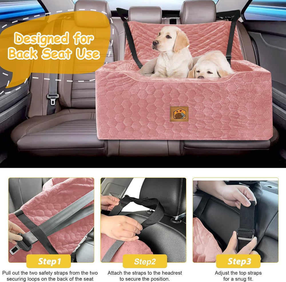 Dog Car Seat for Medium/Large Dog Booster Seat Under 60 lbs or 2 Small Dogs, ...